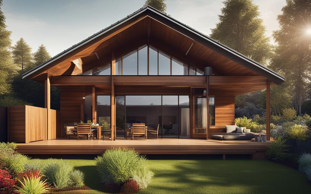 Vista exterior de Casa de Madera como ejenmplo de residencia con eficiencia energética