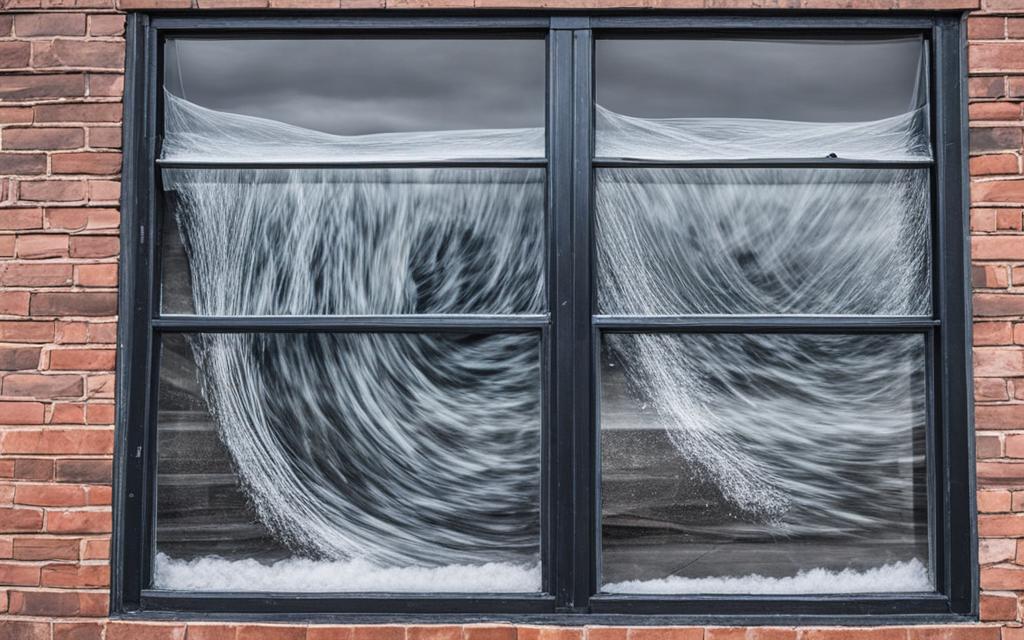 Ventana Termopanel PVC con nieve en temporada de invierno