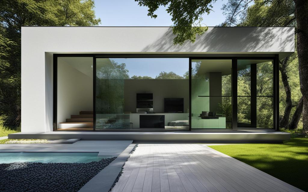 Vista exterior de casa con Ventanas eficientes